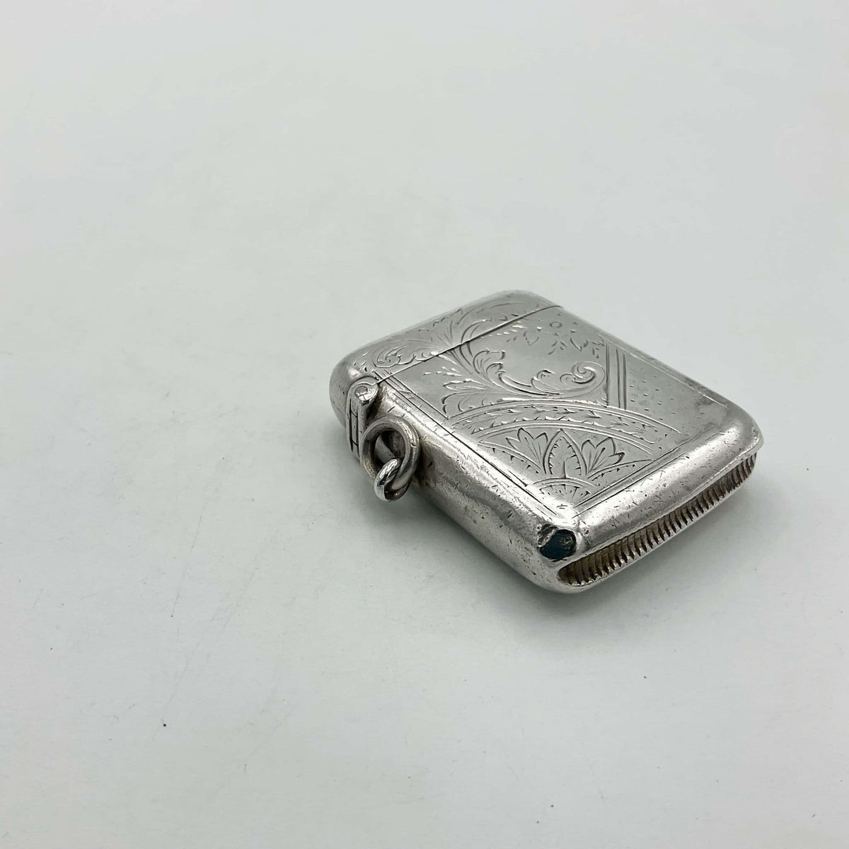 Antique 1895 Silver Vesta Case, Victorian Match Safe