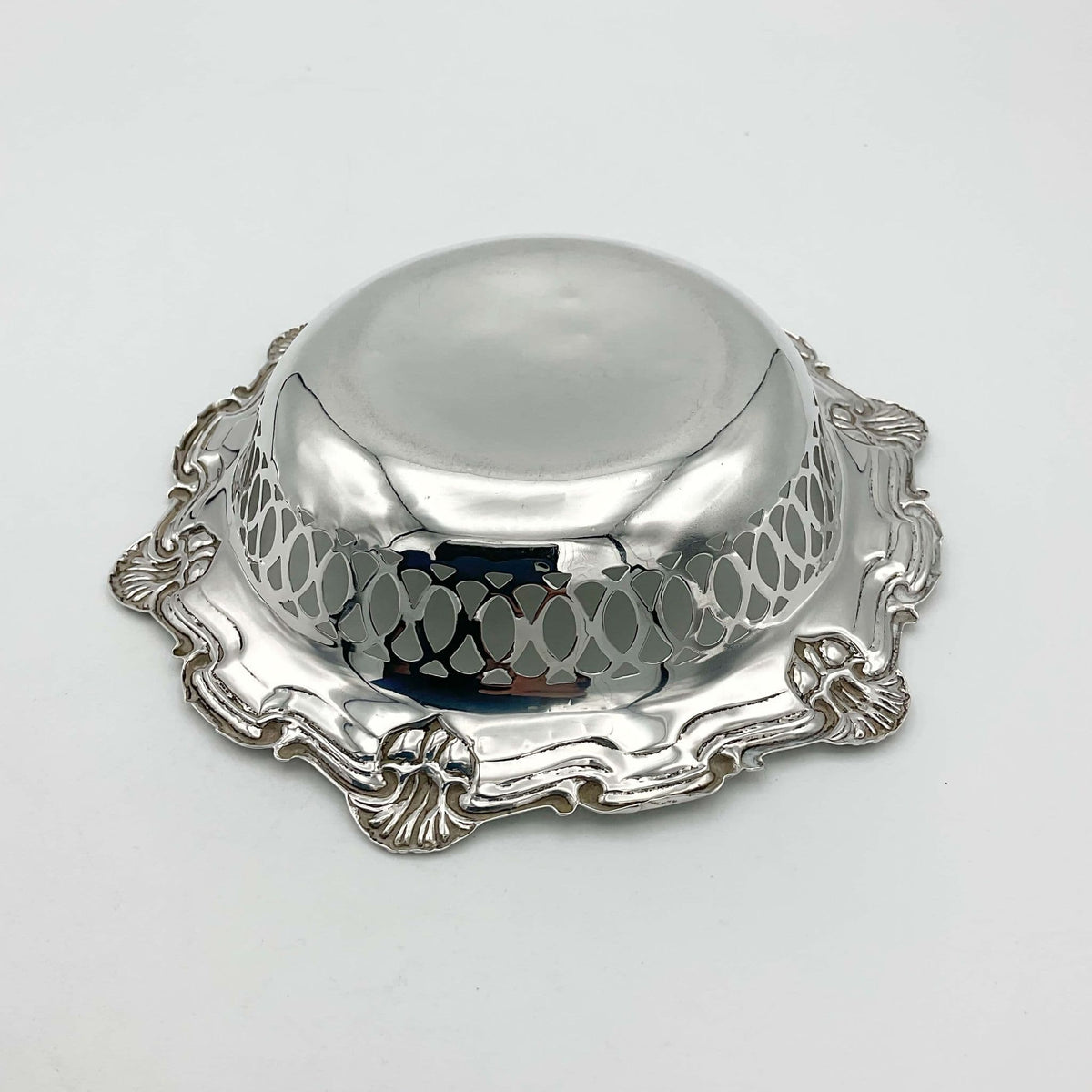 Antique 1906 Sterling Silver Bon Bon Dish, Edwardian Sweets Bowl - Beeches Vintage
