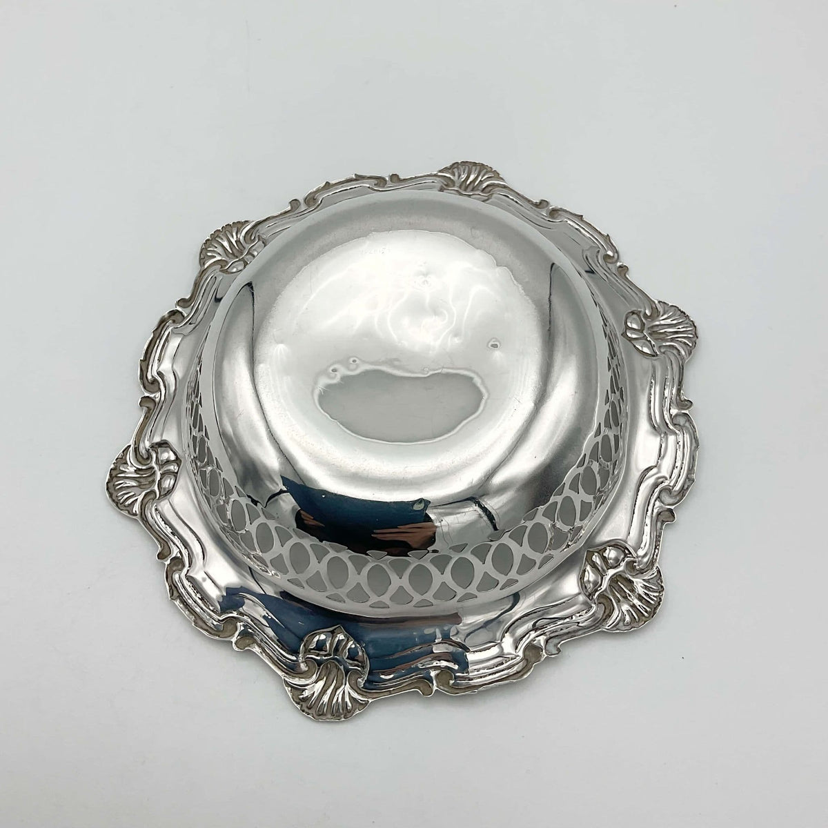Antique 1906 Sterling Silver Bon Bon Dish, Edwardian Sweets Bowl - Beeches Vintage