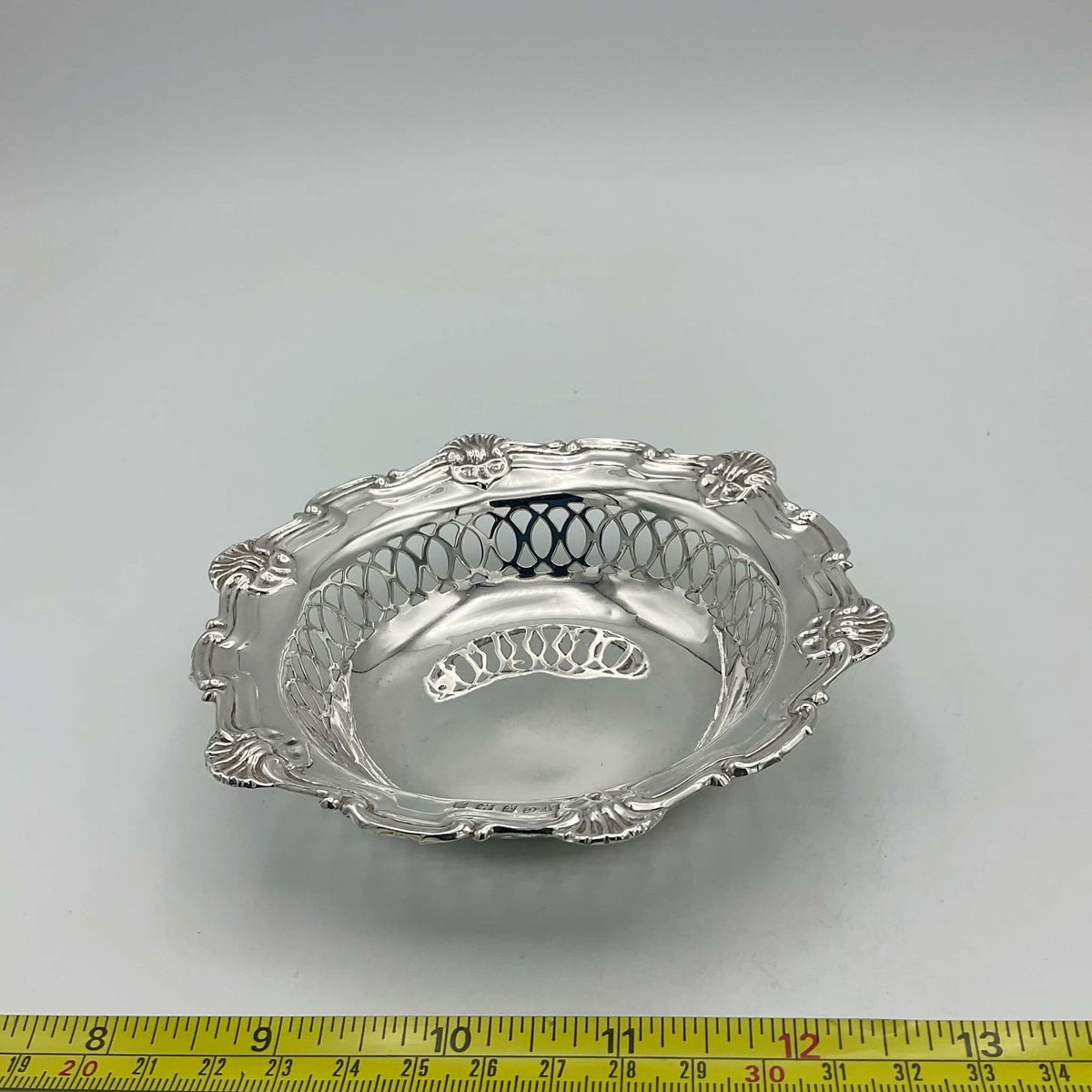 Antique 1906 Sterling Silver Bon Bon Dish, Edwardian Sweets Bowl - Beeches Vintage