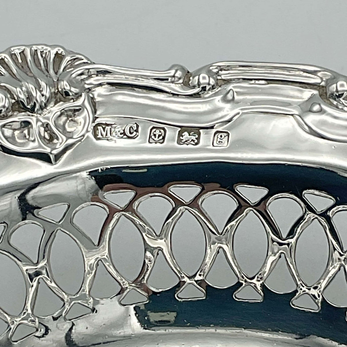 Antique 1906 Sterling Silver Bon Bon Dish, Edwardian Sweets Bowl - Beeches Vintage
