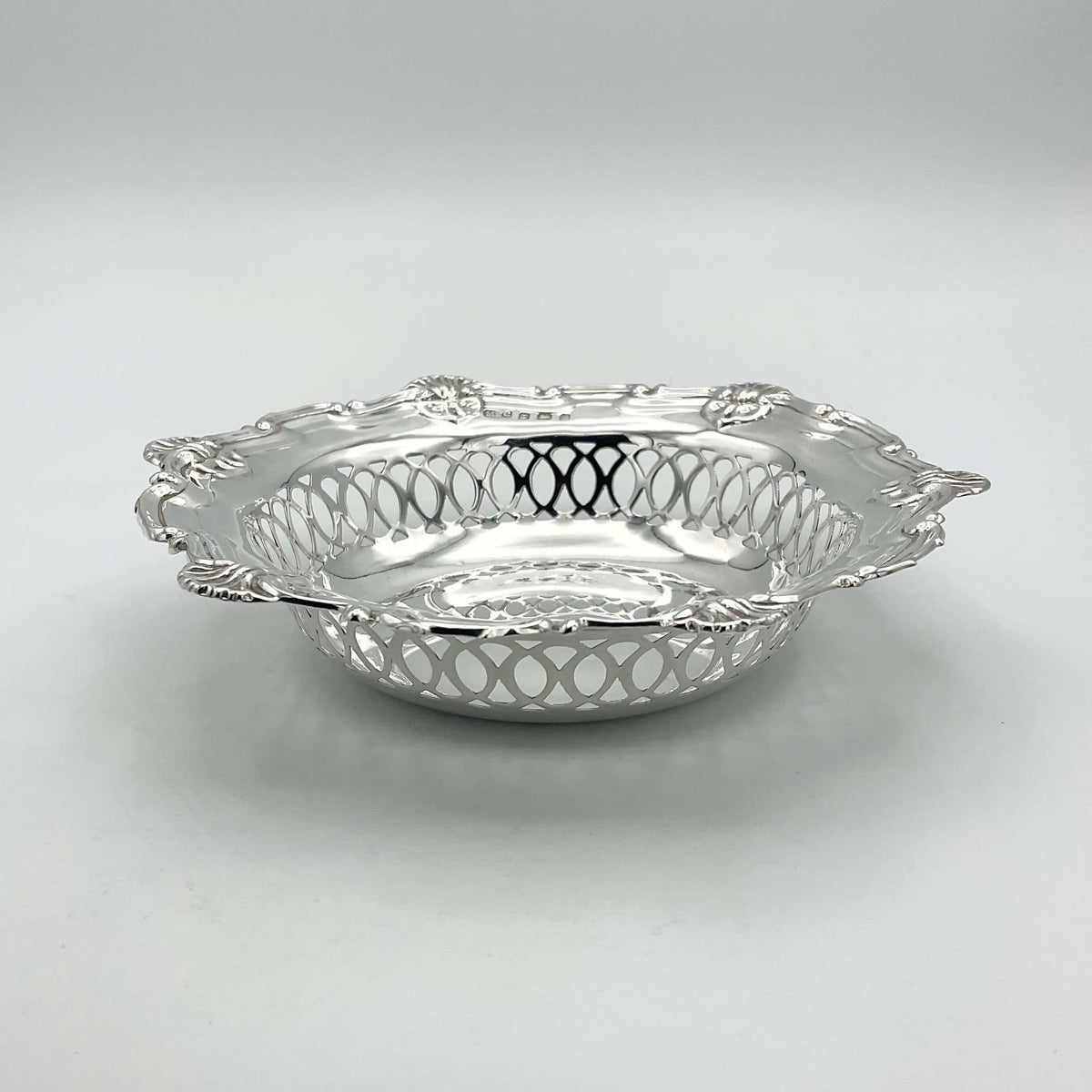 Antique 1906 Sterling Silver Bon Bon Dish, Edwardian Sweets Bowl - Beeches Vintage