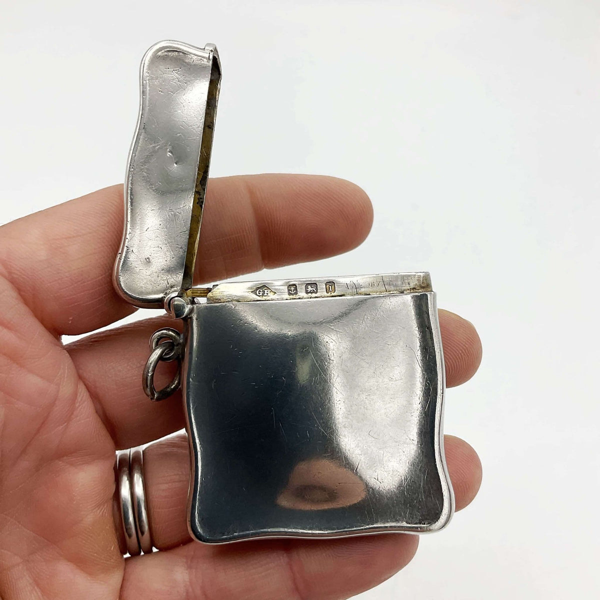 Antique  1908 Sterling Silver Vesta Case - Beeches Vintage