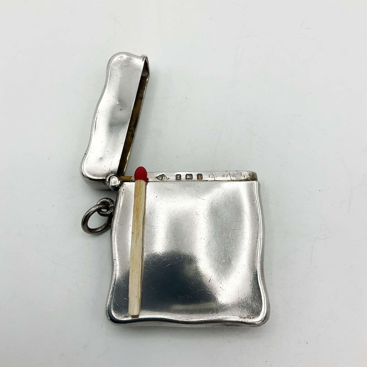 Antique  1908 Sterling Silver Vesta Case - Beeches Vintage