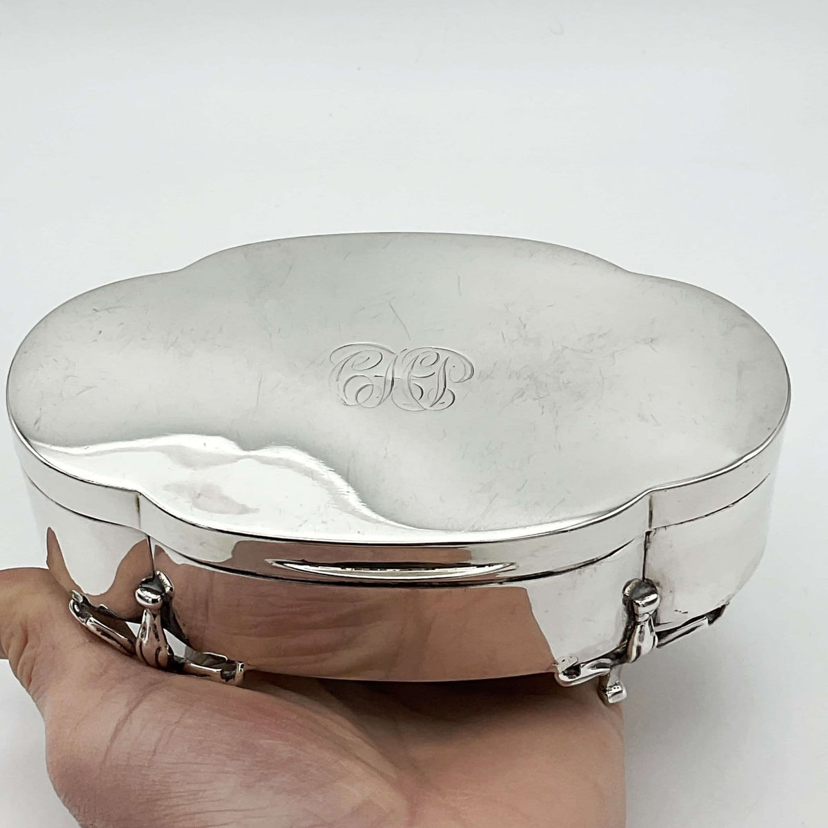 Antique 1918 Sterling Silver Jewellery Box - Beeches Vintage
