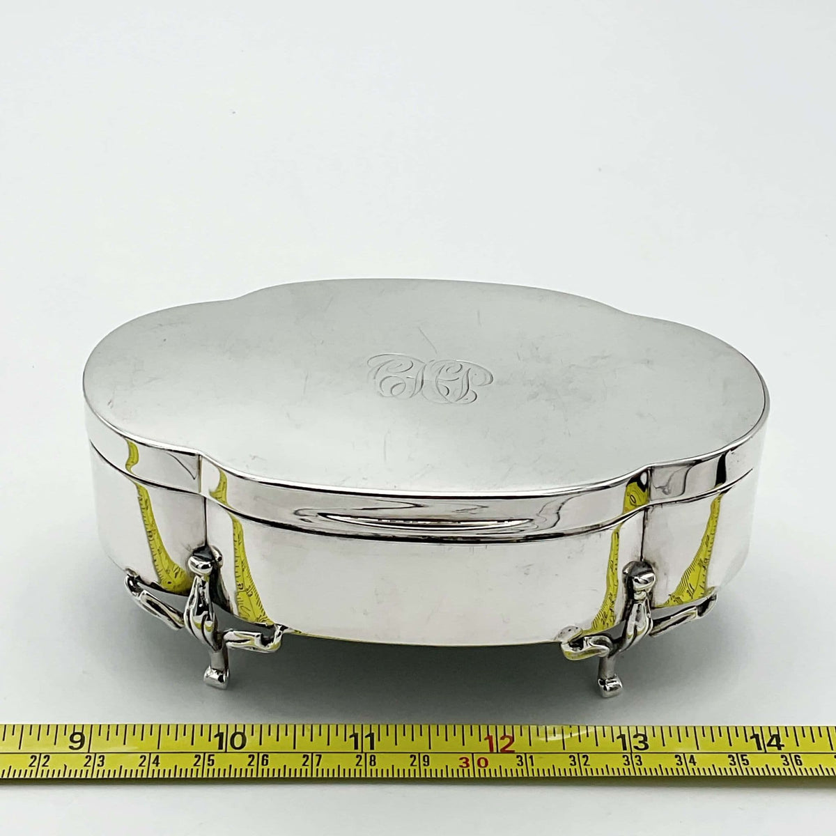 Antique 1918 Sterling Silver Jewellery Box - Beeches Vintage
