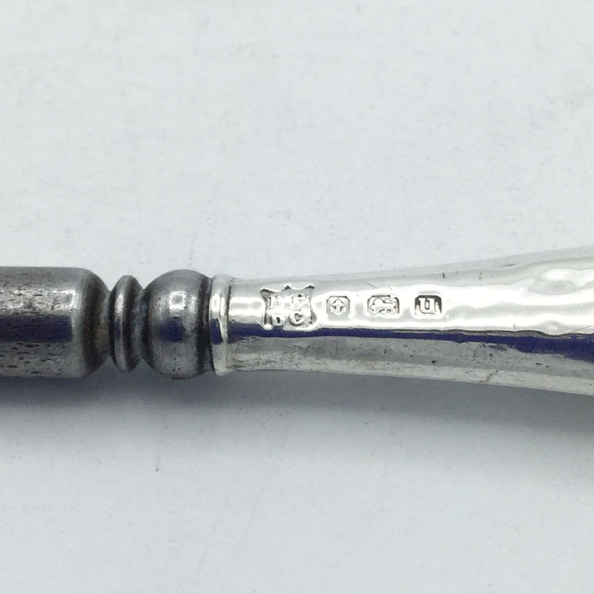 Silver Hallmarks for Birmingham on neck of button hook