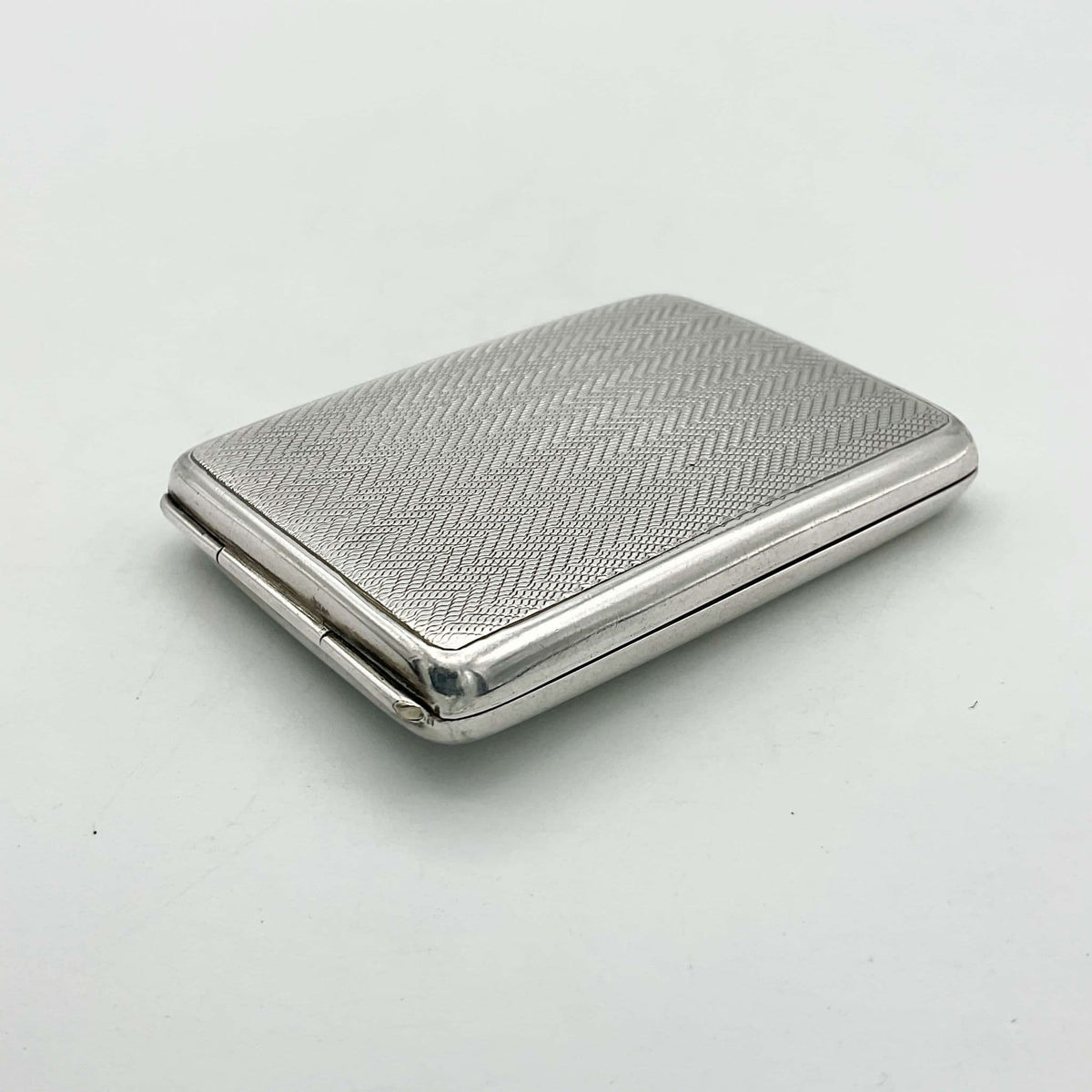 Antique 1921 silver match case and matchbook holder by Beeches Vintage, featuring intricate vintage design and silver finish.