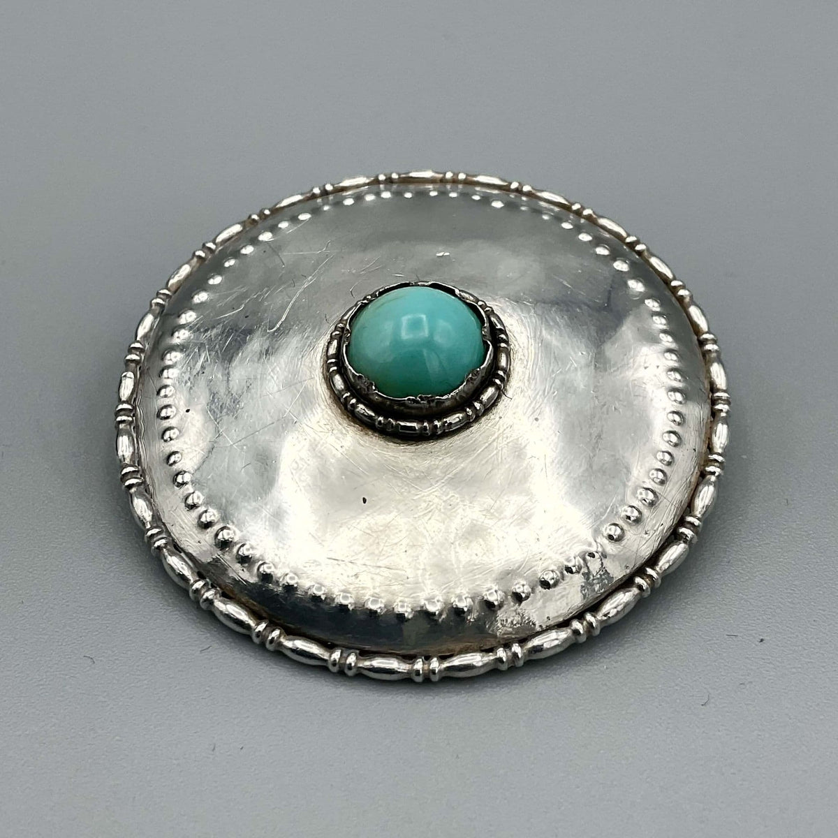 Antique Turquoise Shield Brooch - Beeches Vintage