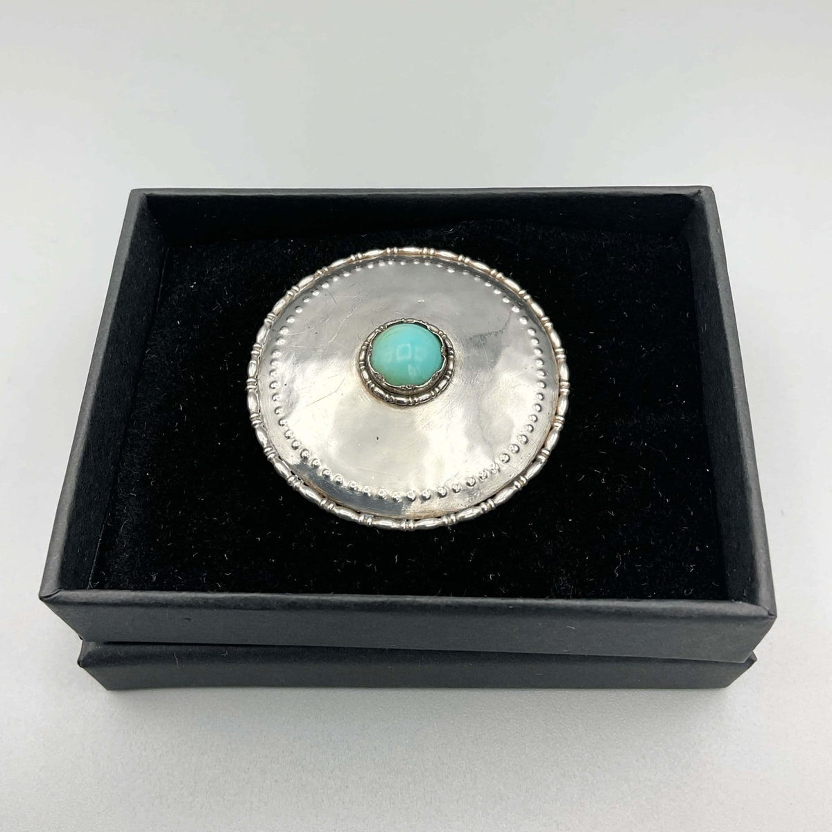 Antique Turquoise Shield Brooch - Beeches Vintage