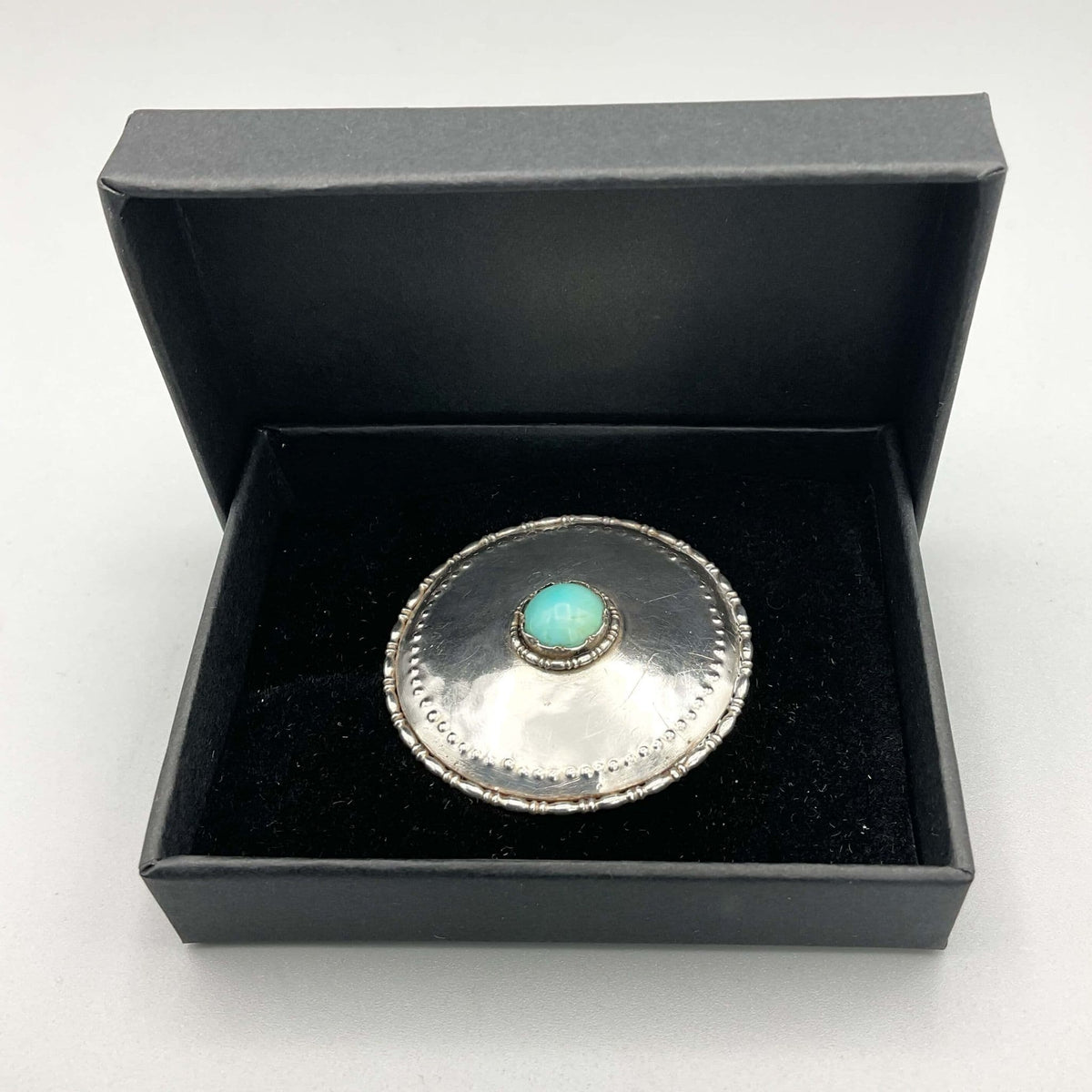 Antique Turquoise Shield Brooch - Beeches Vintage