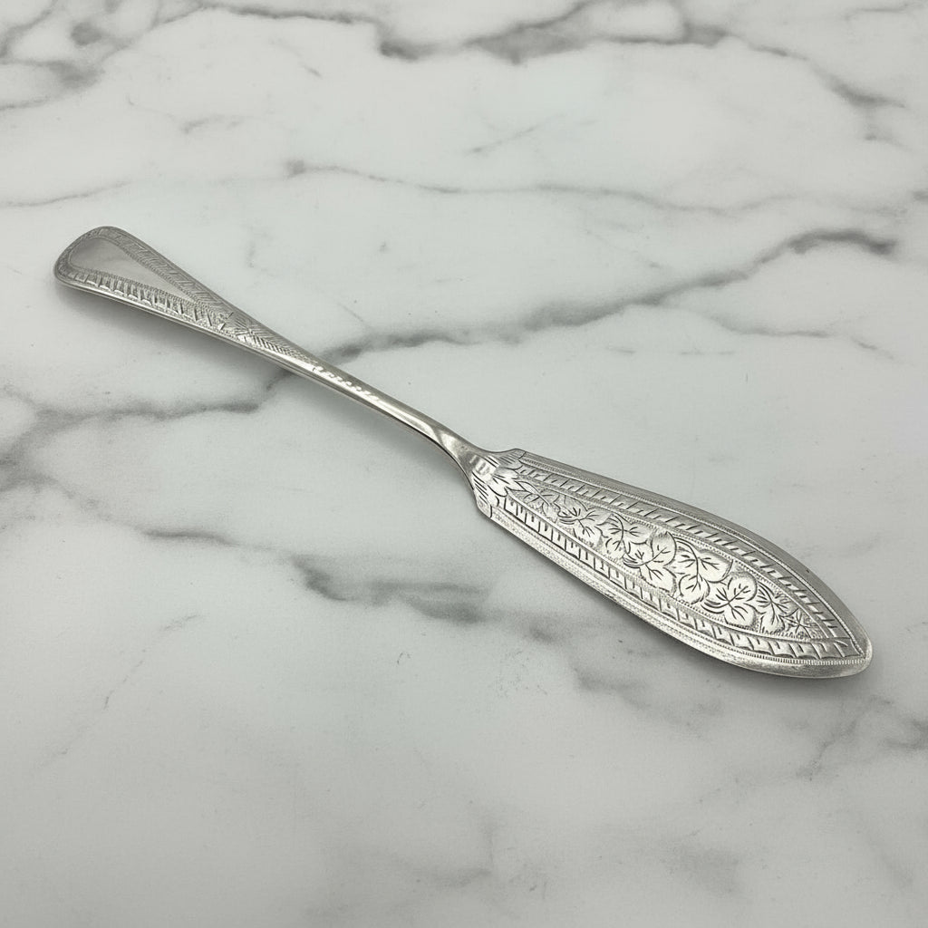 butter knife on a marble worktop