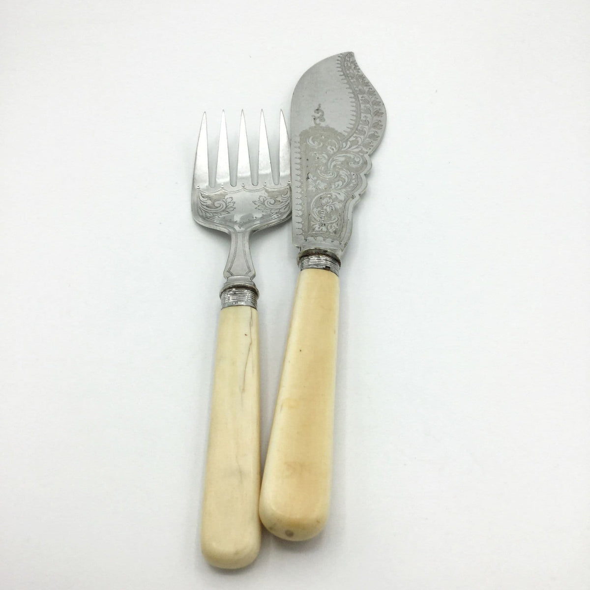 Antique Victorian Fish Servers, 1894 Silver Plated Serving Set - Beeches Vintage