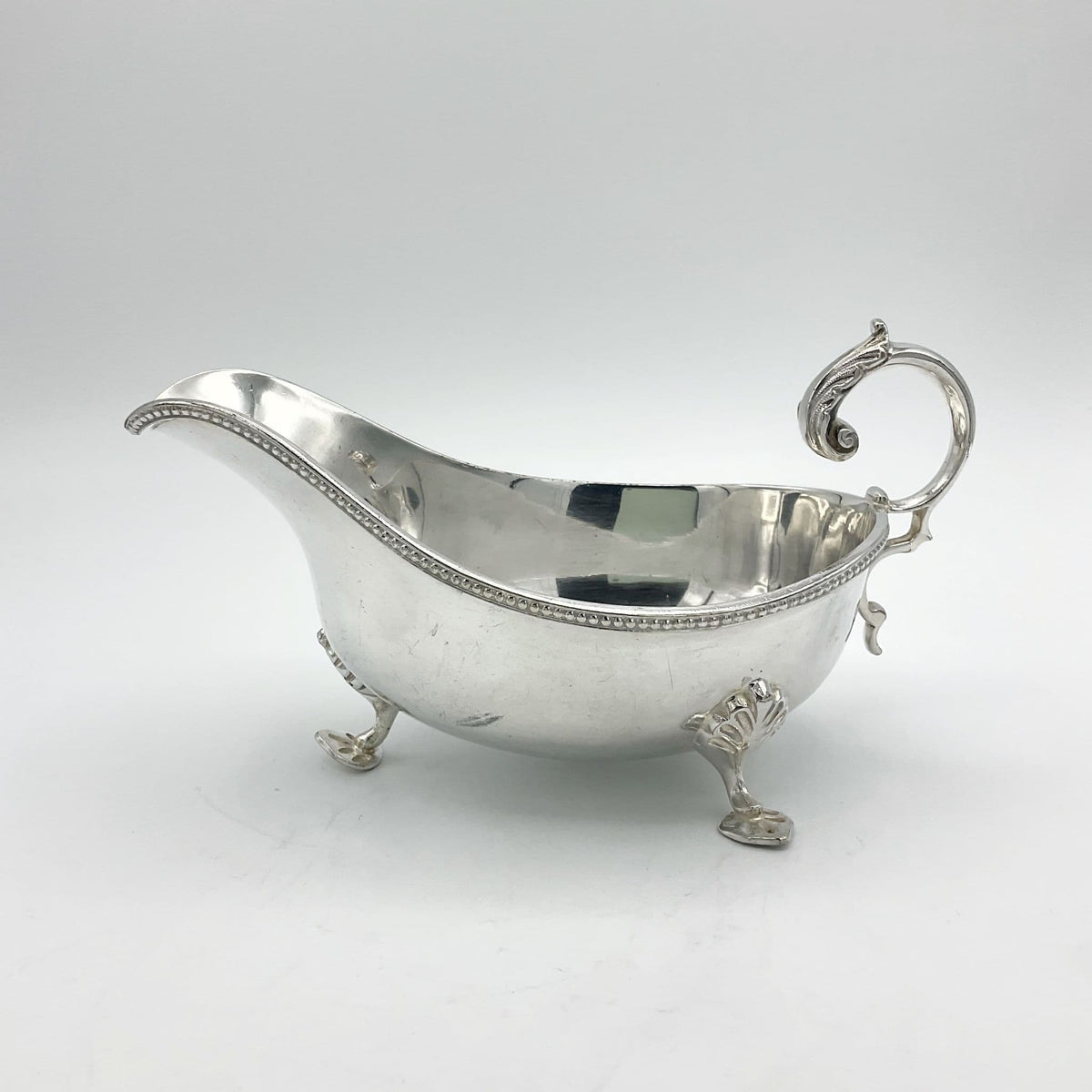 Antique Victorian Silver Plated Gravy Boat, Large Gravy Jug - Beeches Vintage