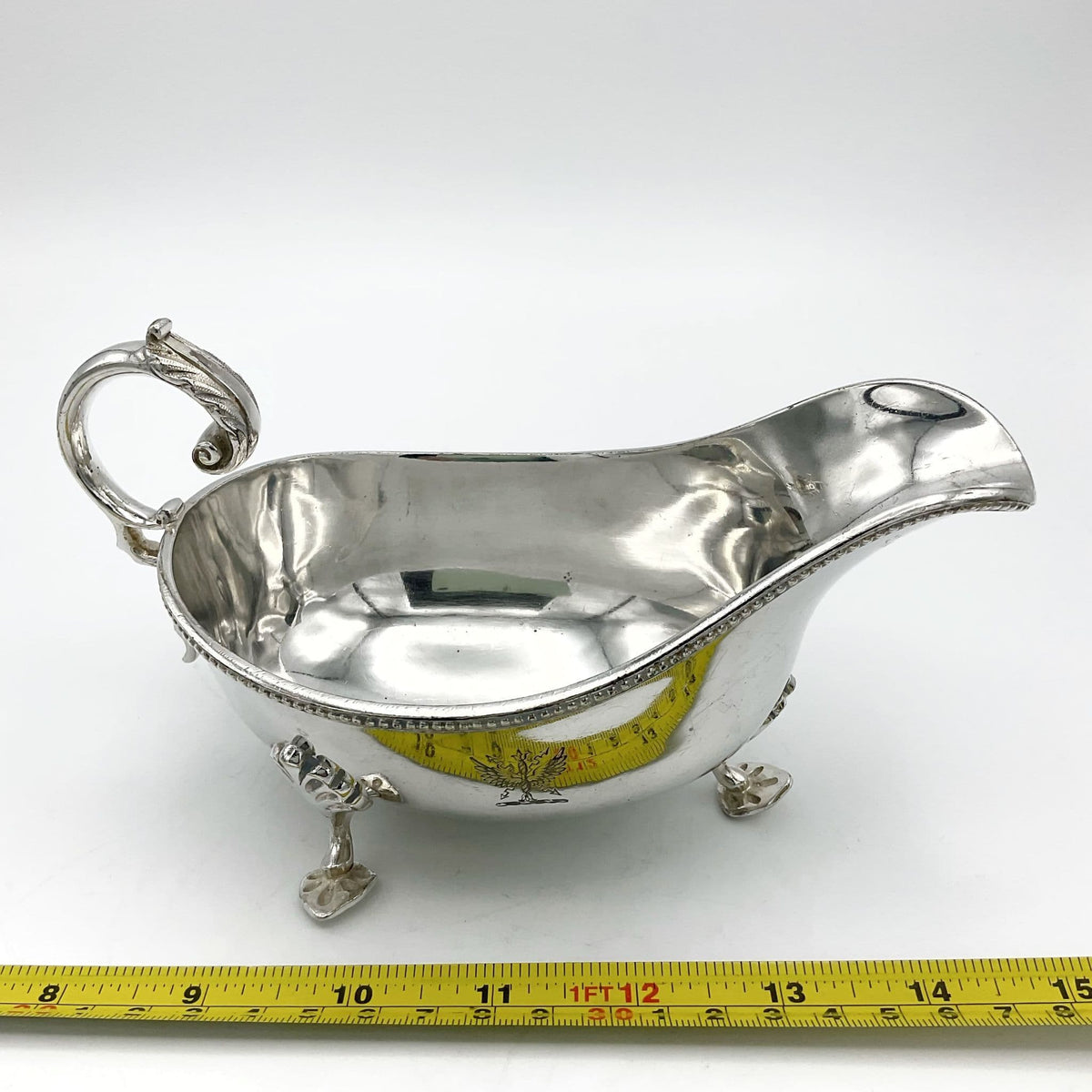 Antique Victorian Silver Plated Gravy Boat, Large Gravy Jug - Beeches Vintage