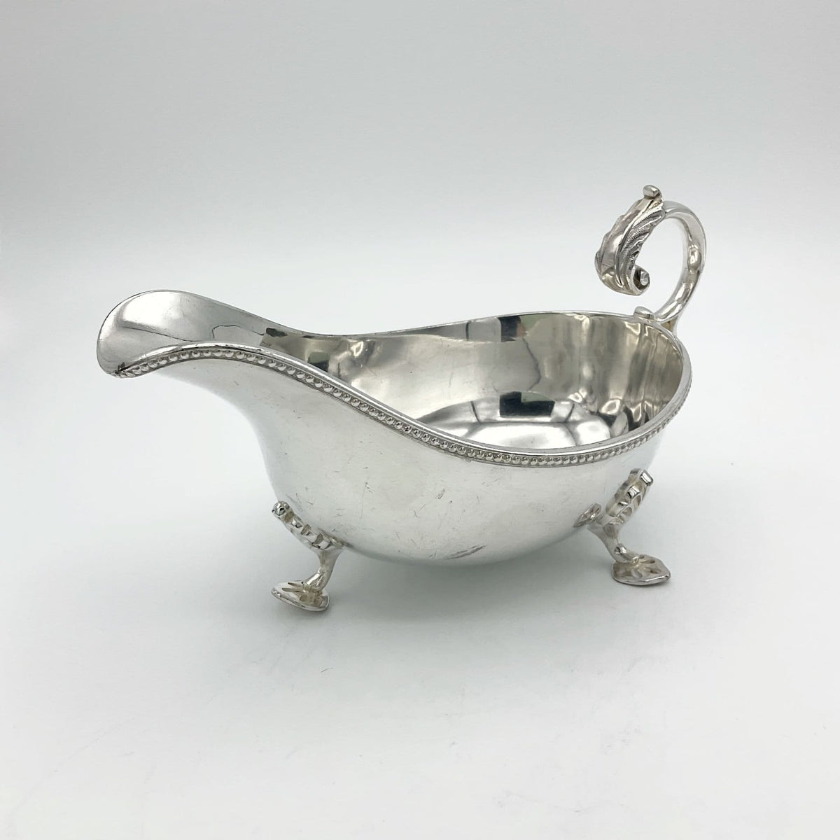 Antique Victorian Silver Plated Gravy Boat, Large Gravy Jug - Beeches Vintage