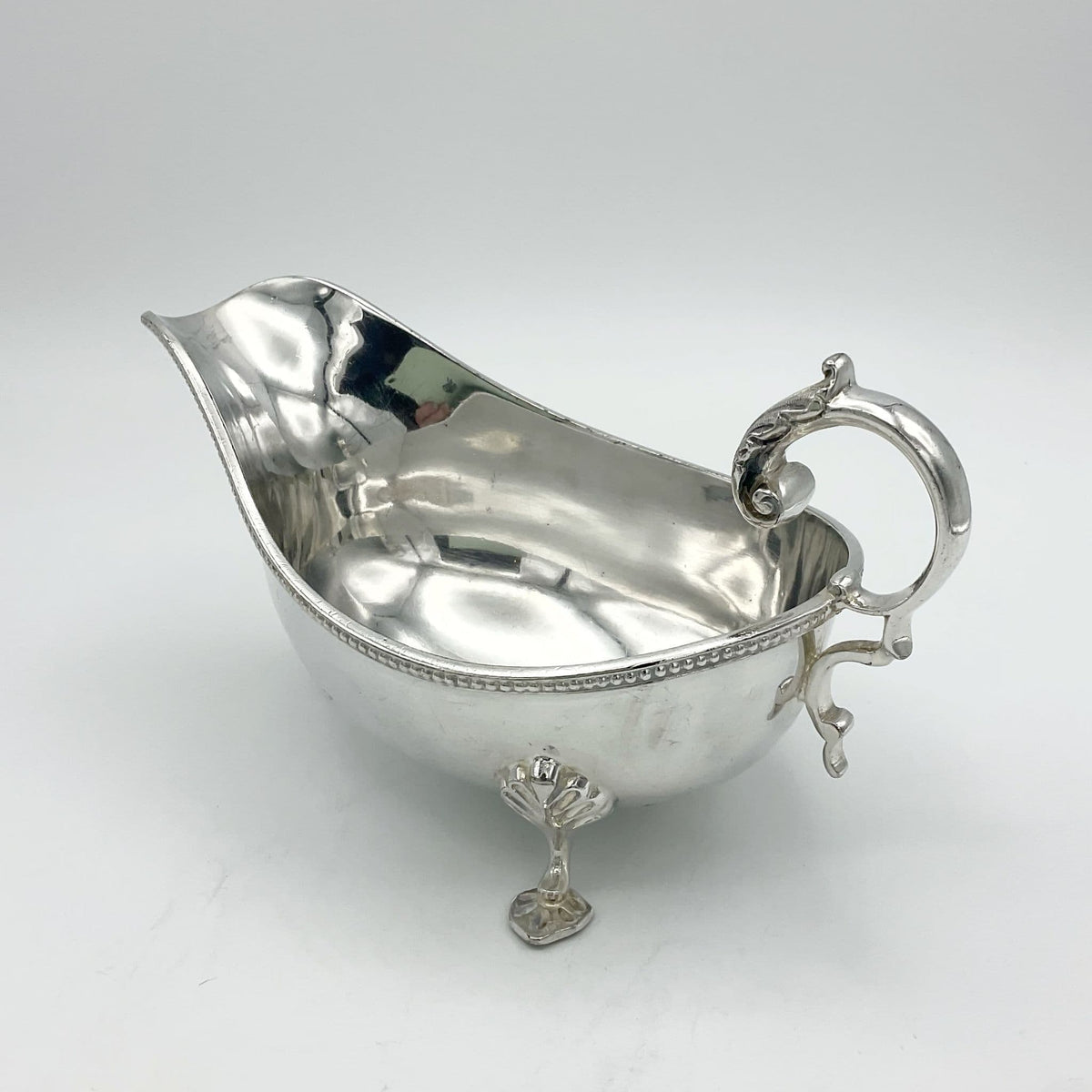 Antique Victorian Silver Plated Gravy Boat, Large Gravy Jug - Beeches Vintage