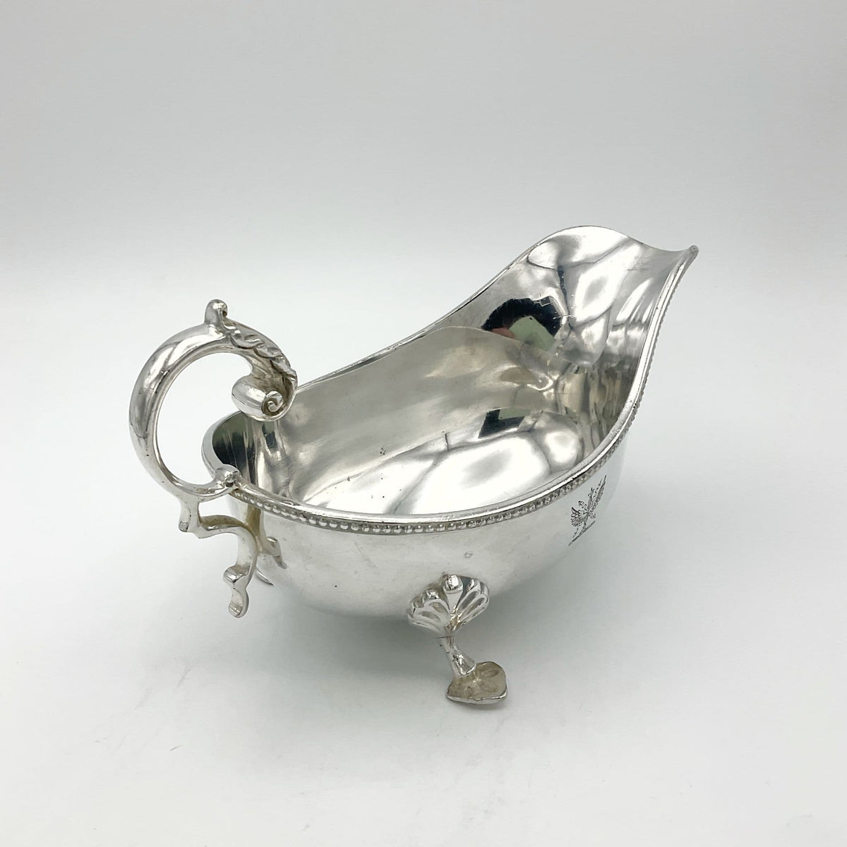 Antique Victorian Silver Plated Gravy Boat, Large Gravy Jug - Beeches Vintage