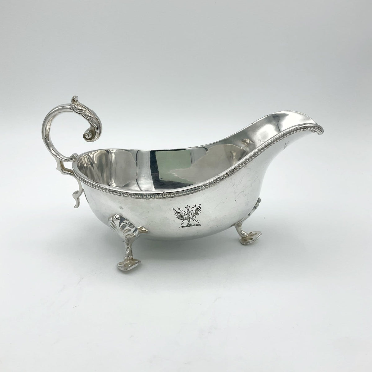 Antique Victorian Silver Plated Gravy Boat, Large Gravy Jug - Beeches Vintage