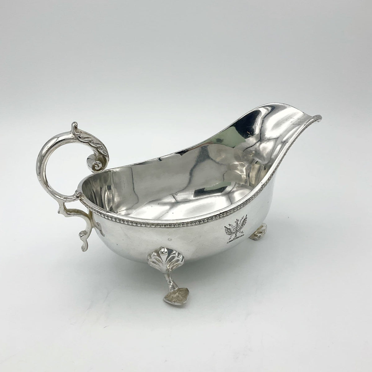 Antique Victorian Silver Plated Gravy Boat, Large Gravy Jug - Beeches Vintage