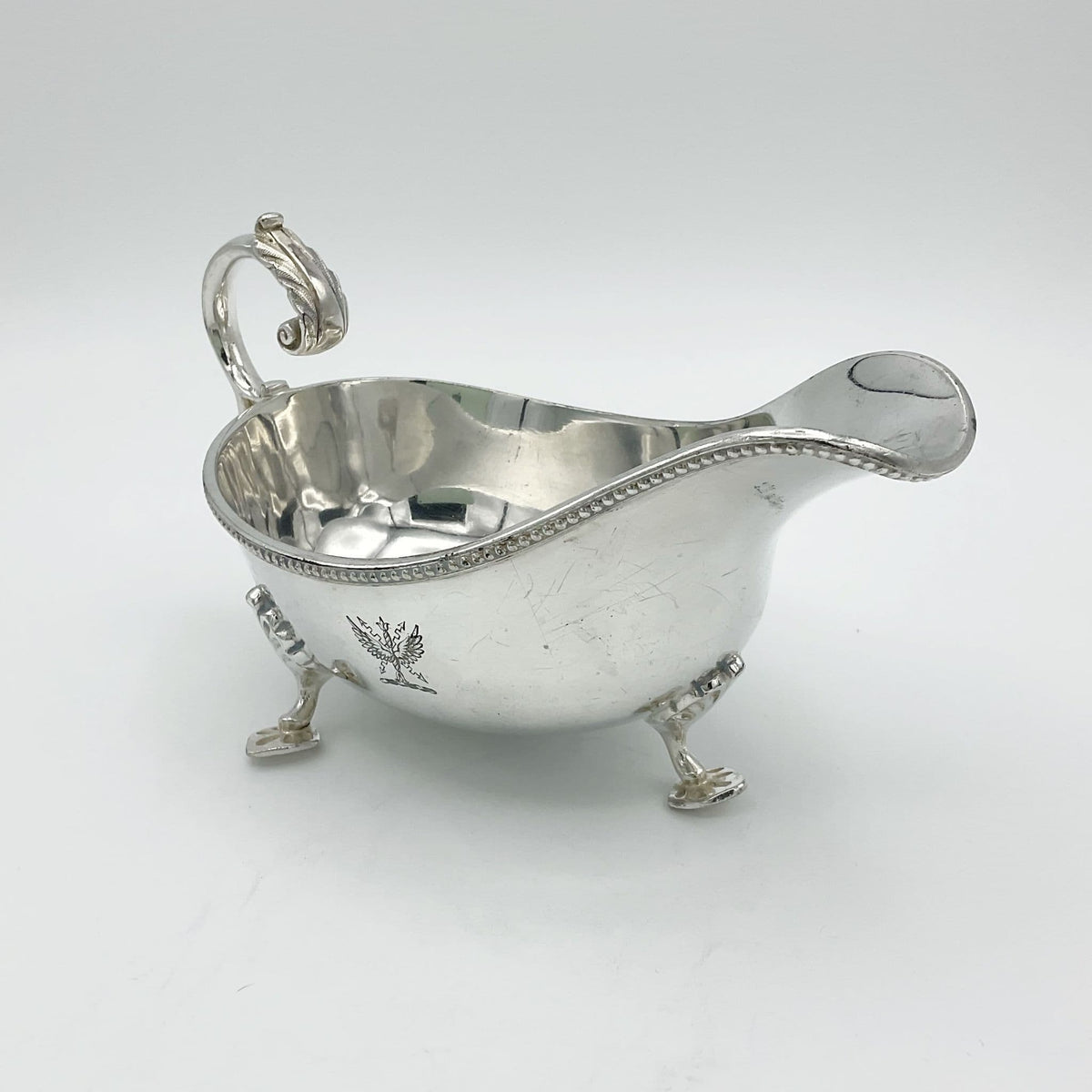 Antique Victorian Silver Plated Gravy Boat, Large Gravy Jug - Beeches Vintage