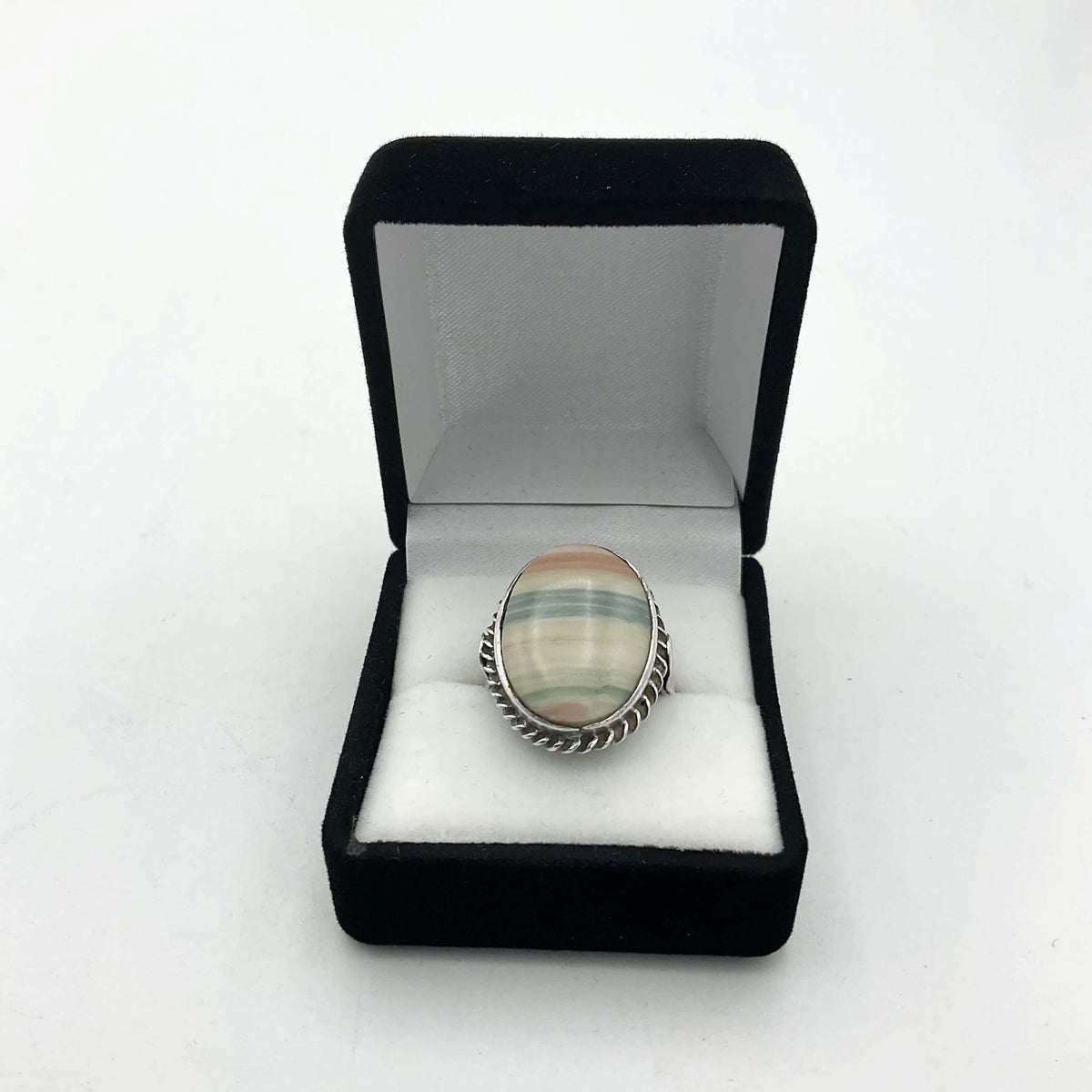 Banded Agate Silver Ring - Beeches Vintage