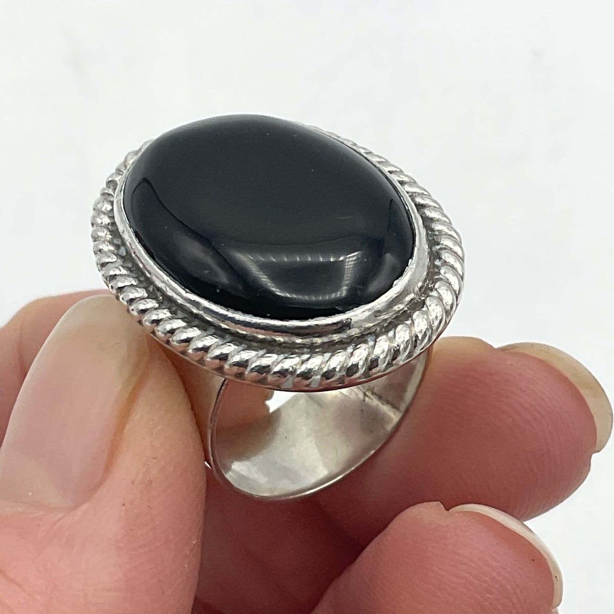Black Onyx Silver Ring - Beeches Vintage