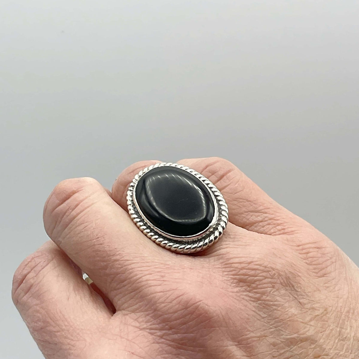 Black Onyx Silver Ring - Beeches Vintage