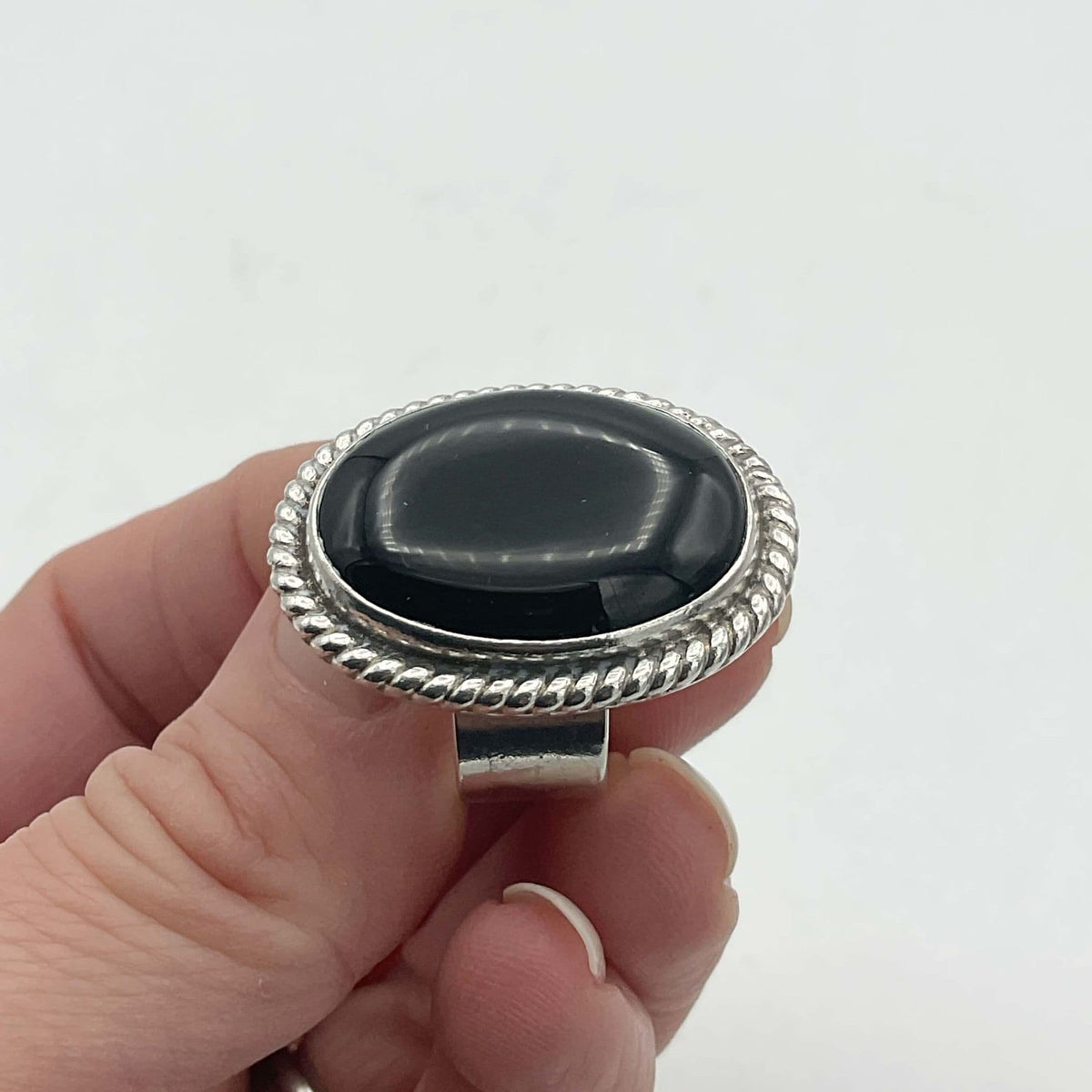 Black Onyx Silver Ring - Beeches Vintage