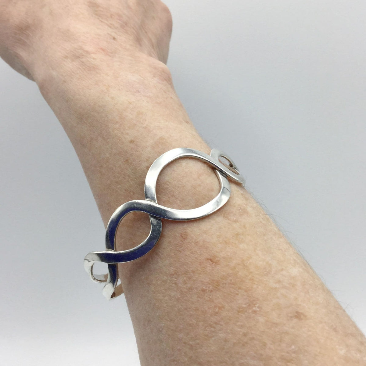 Boxed Sterling Silver Cuff Bangle Bracelet - Beeches Vintage