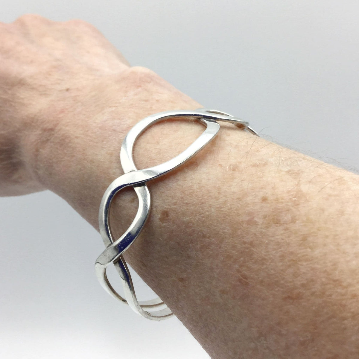 Boxed Sterling Silver Cuff Bangle Bracelet - Beeches Vintage