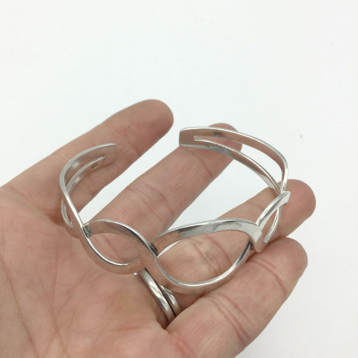 Boxed Sterling Silver Cuff Bangle Bracelet - Beeches Vintage