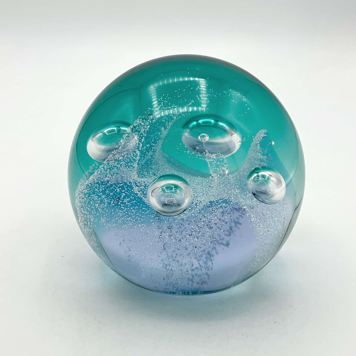 Caithness Glass Foursome Paperweight by Beeches Vintage, clear collectible glass with intricate design, displayed on a white background.
