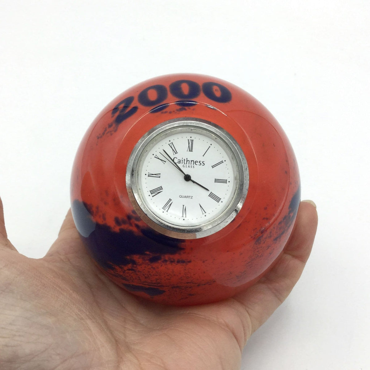 Caithness Millennium Globe Clock Paperweight - Beeches Vintage