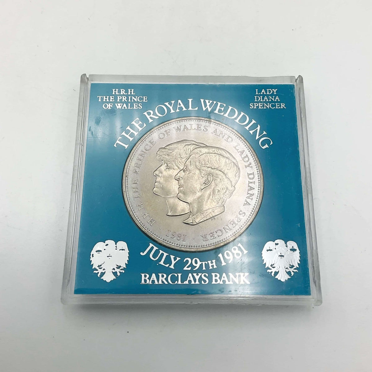 Charles and Diana 1981 Royal Wedding Coin by Beeches Vintage, detailed image showing the coin's design features and inscriptions.