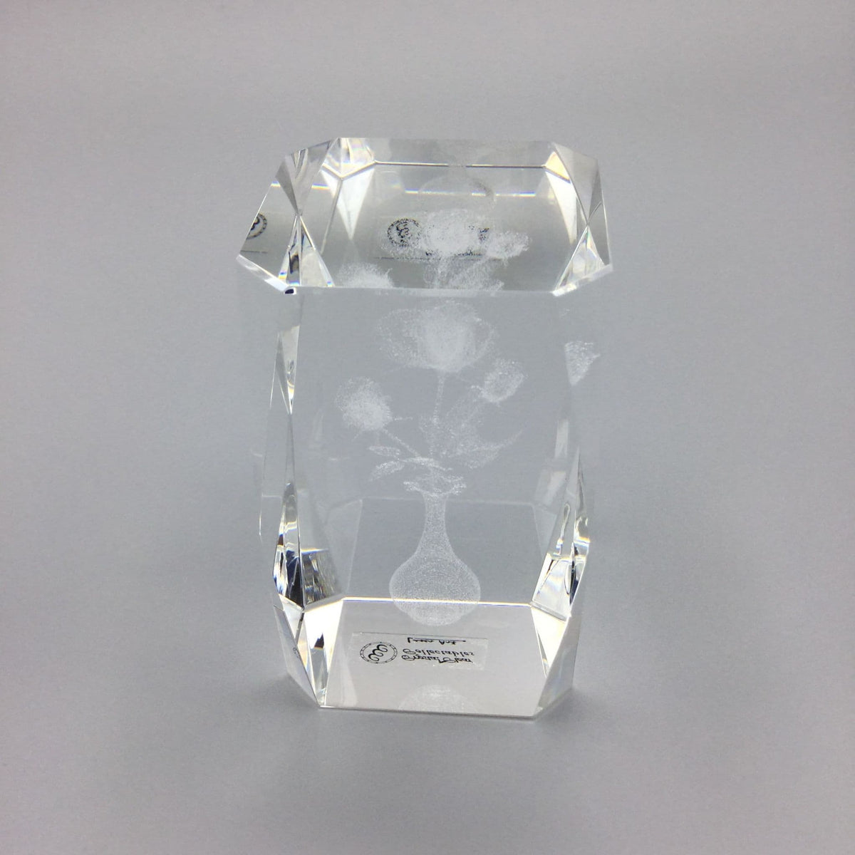 Crystal 3D Rose Art Glass Paperweight - Beeches Vintage