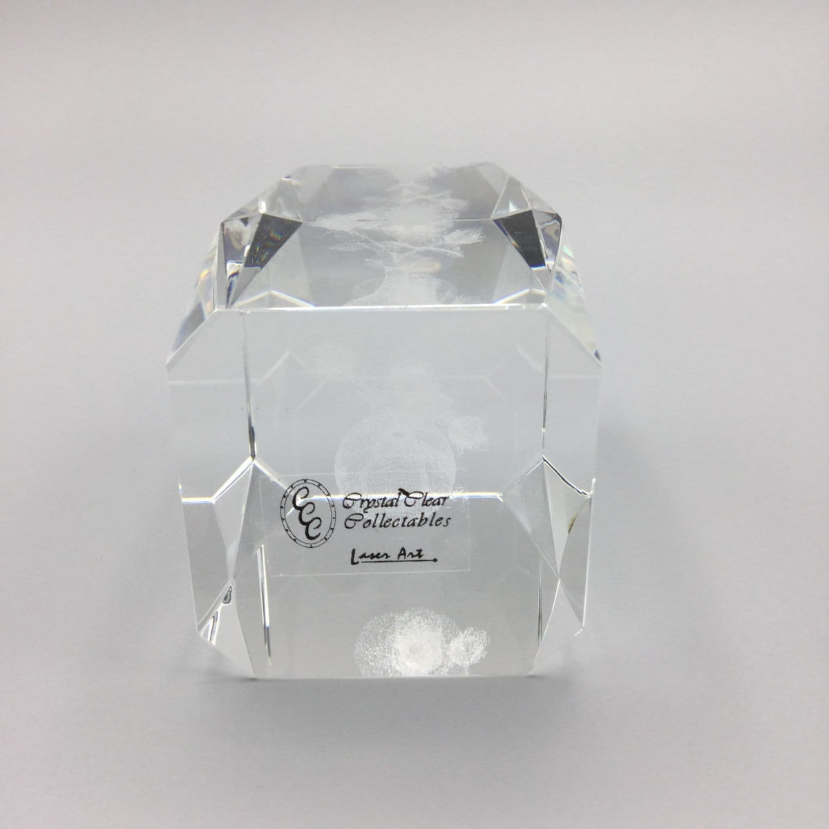 Crystal 3D Rose Art Glass Paperweight - Beeches Vintage