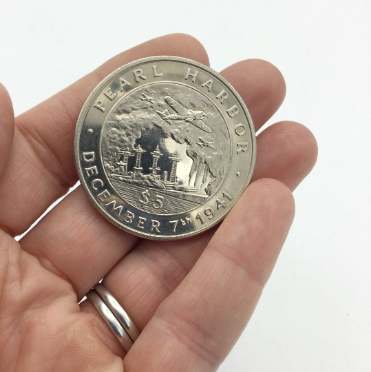 Pearl Harbor 5 Dollar Commemorative Coin - Beeches Vintage