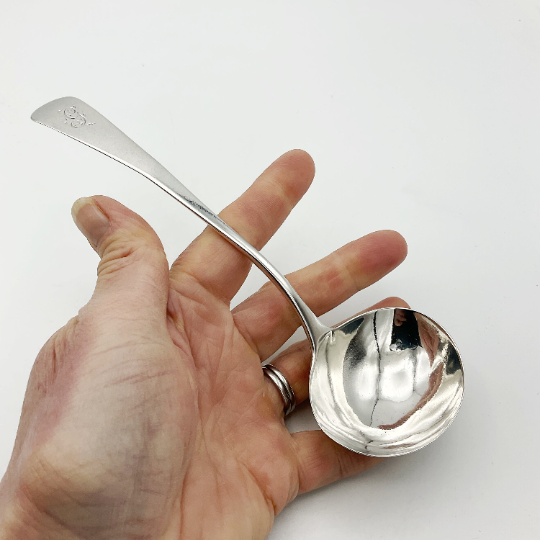 Antique 1800 Sterling Silver Ladle, Georgian Sauce Ladle - Beeches Vintage