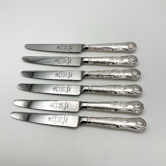 Set of Silver Plated Dessert Knives, Tea Knives - Beeches Vintage