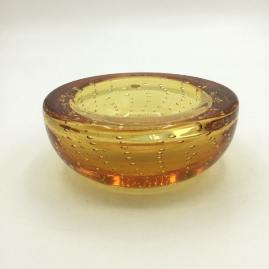 Whitefriars 1960s Tangerine Glass Bowl - Beeches Vintage
