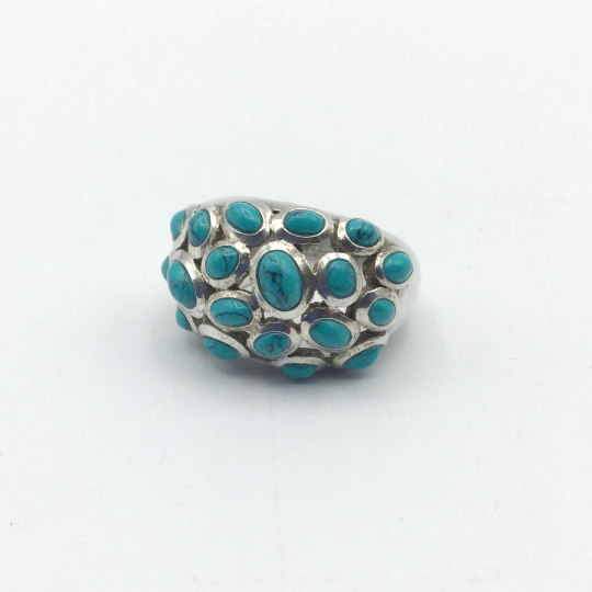Turquoise Silver Dress Ring - Beeches Vintage