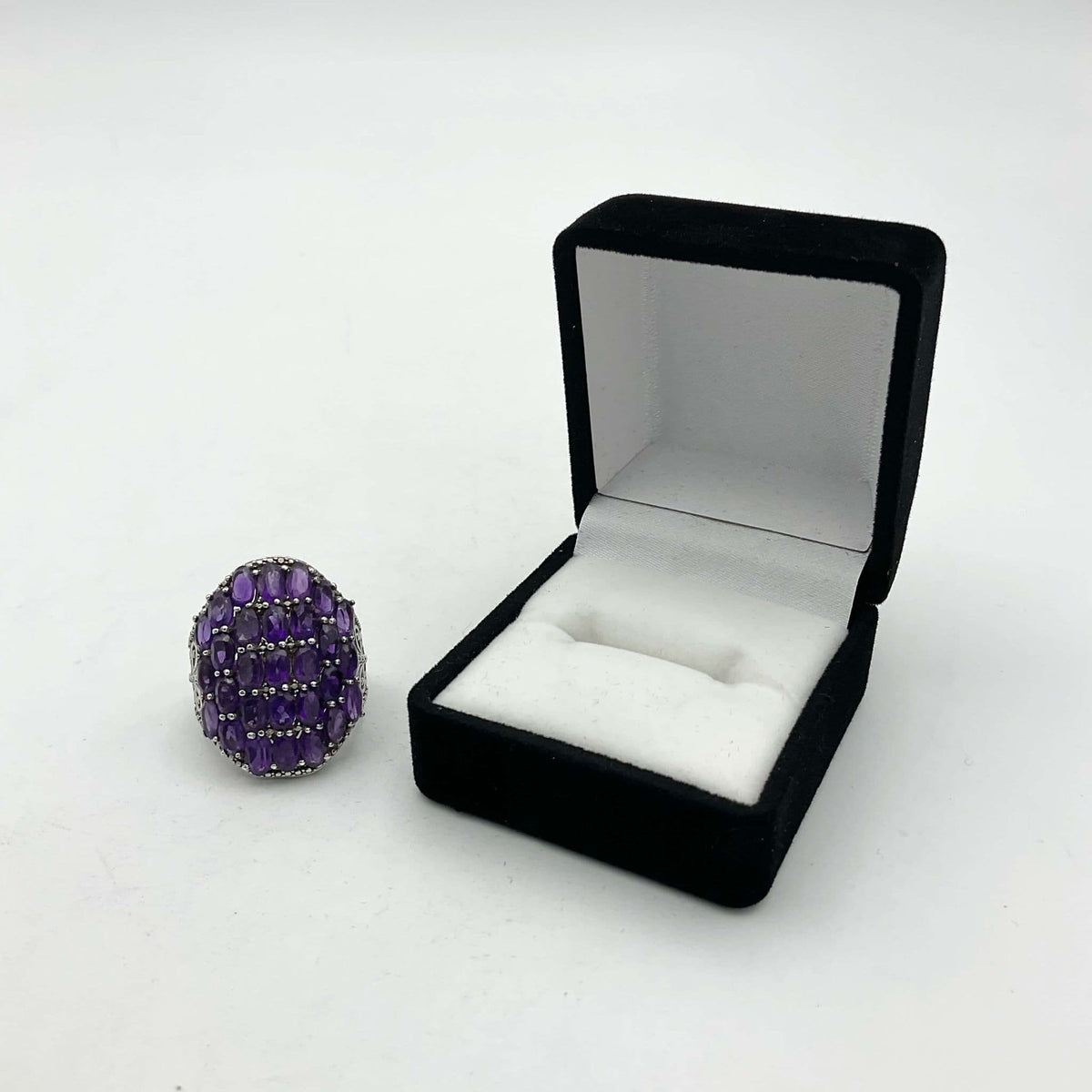 Purple Amethyst Silver Ring, February Birthstone - Beeches Vintage