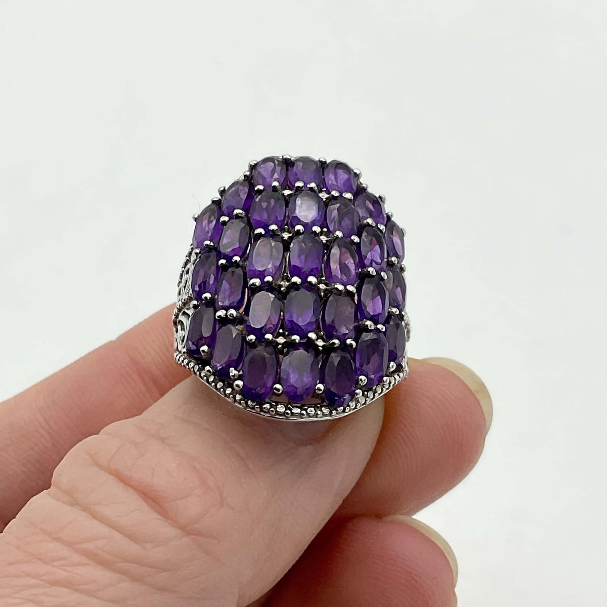 Purple Amethyst Silver Ring, February Birthstone - Beeches Vintage