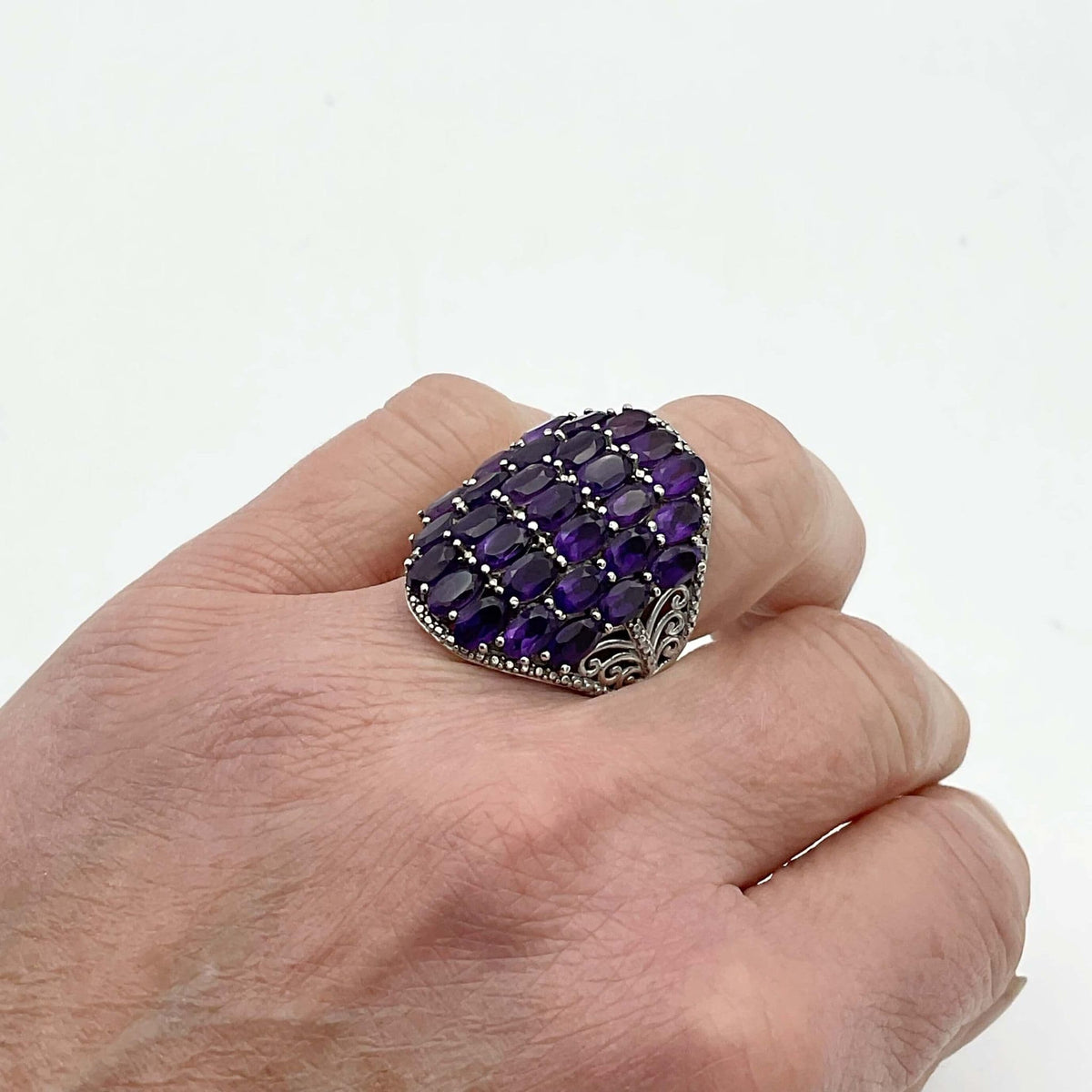 Purple Amethyst Silver Ring, February Birthstone - Beeches Vintage