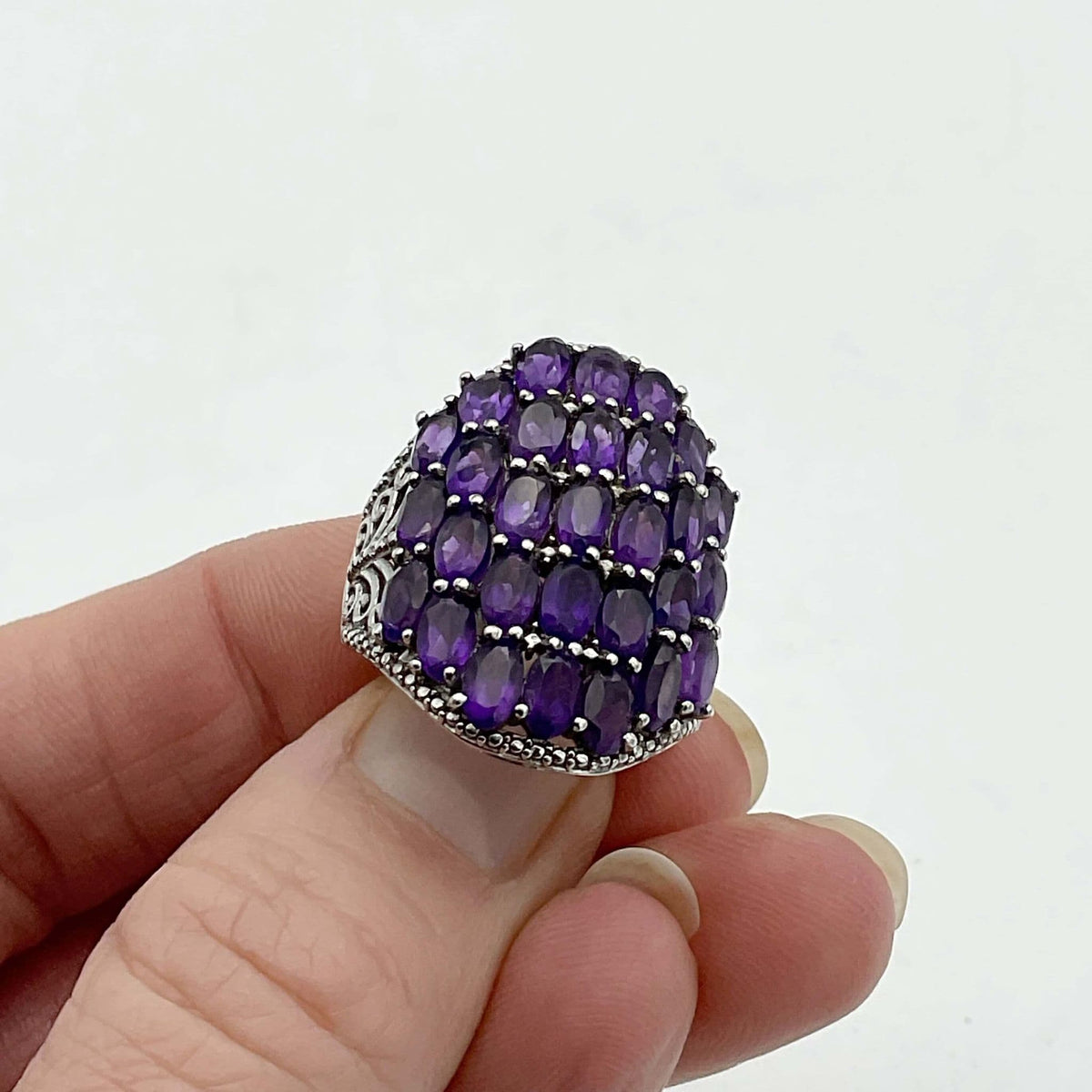 Purple Amethyst Silver Ring, February Birthstone - Beeches Vintage