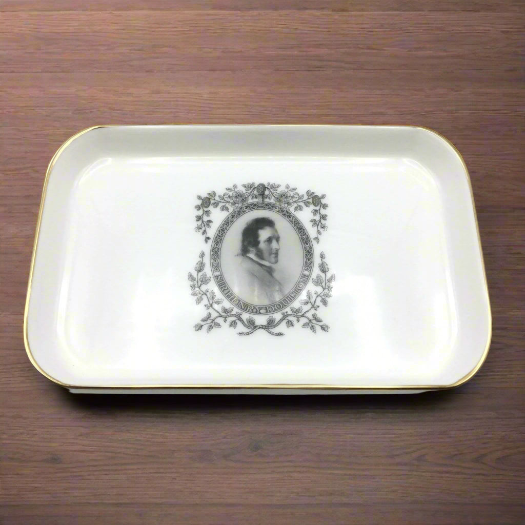 china tray on wood table