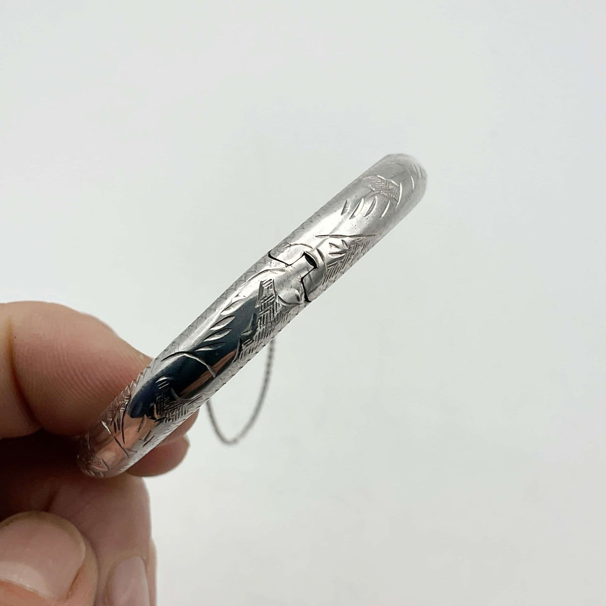 Silver Hinged Bracelet, 1997 Hallmarks - Beeches Vintage
