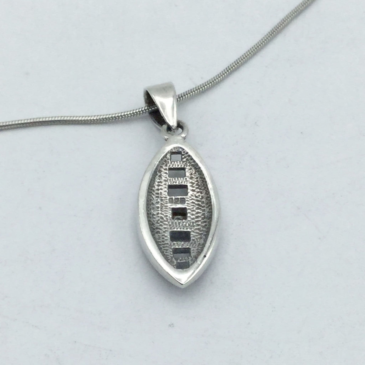 Silver Oval Pendant Necklace, Cubic Zirconia - Beeches Vintage