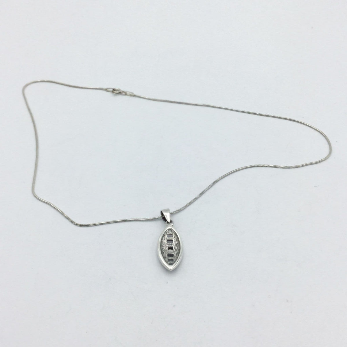 Silver Oval Pendant Necklace, Cubic Zirconia - Beeches Vintage